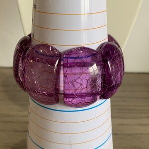 Purple Crackle Glass Bracelet